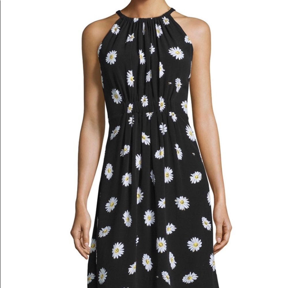 Kate Spade Daisy Dot Tie-Back Dress Black